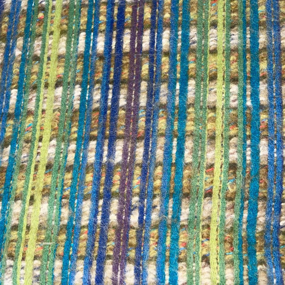 Vintage Victoire Mathieu Paris Woven Wool Blend Scarf Multicolor Fringe - Picture 4 of 10